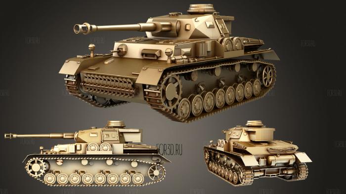 Panzer IV ausf G stl model for CNC